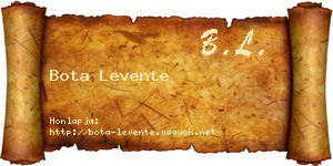 Bota Levente névjegykártya